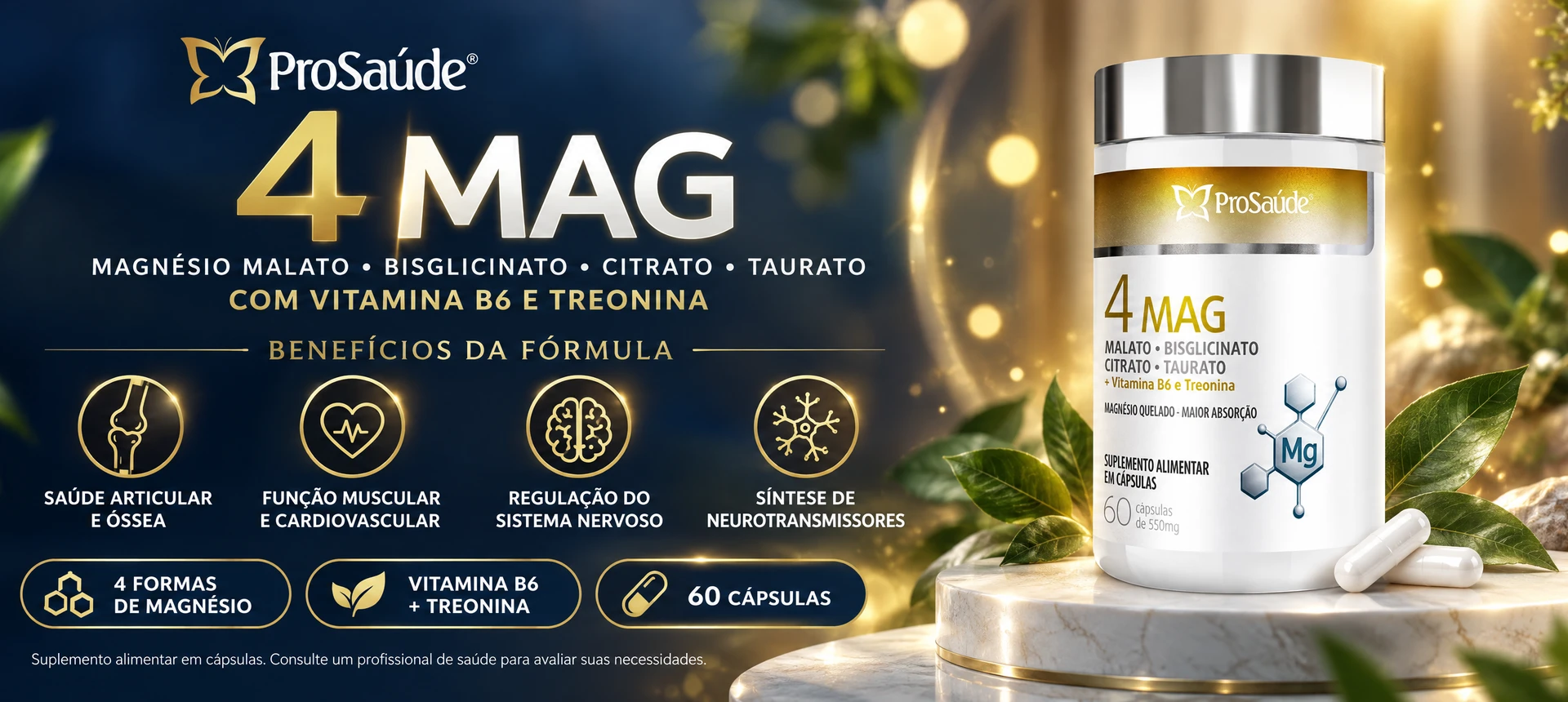 4 Mag: Magnésio Completo para Músculos, Ossos e Sistema Nervoso