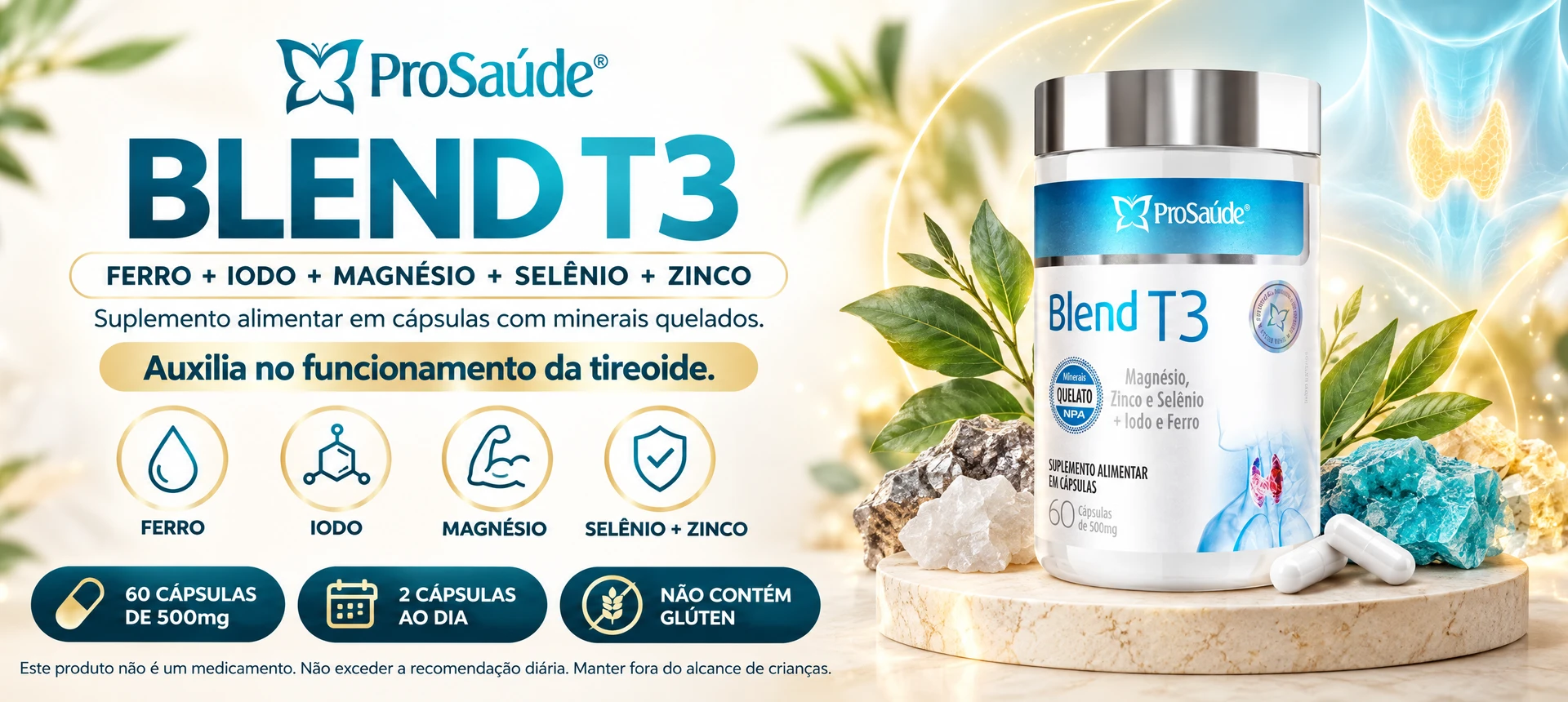 Blend T3: Minerais para Apoiar a Saúde da Tireoide