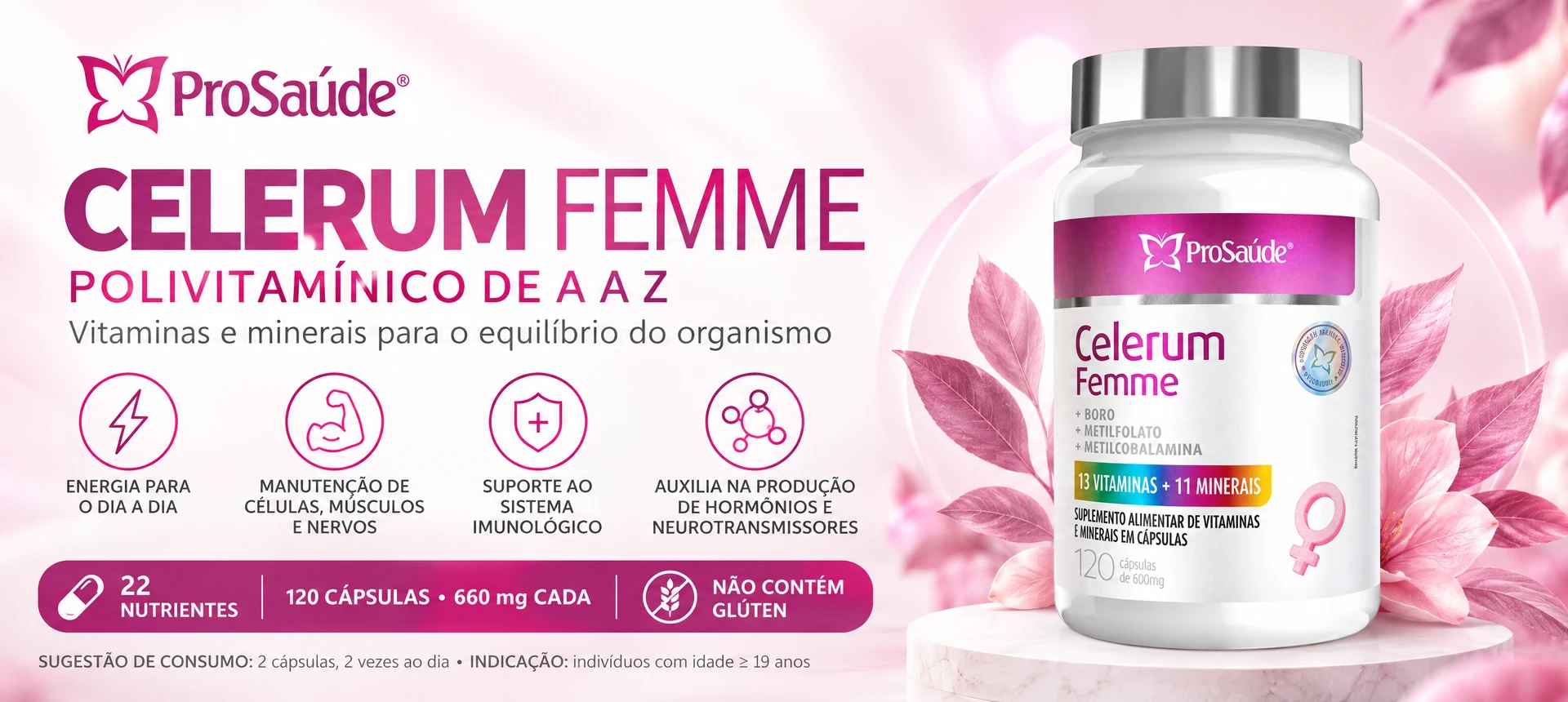 Celerum Femme: Polivitamínico de A a Z para o Dia a Dia da Mulher