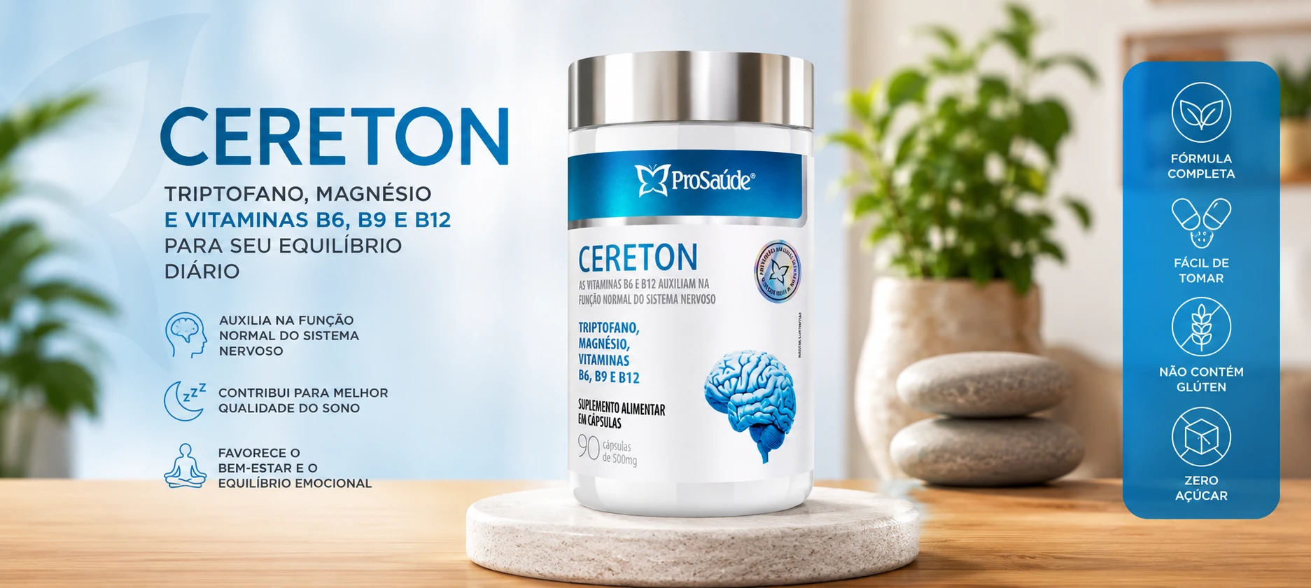 Cereton: triptofano, magnésio e vitaminas B para sono e bem-estar