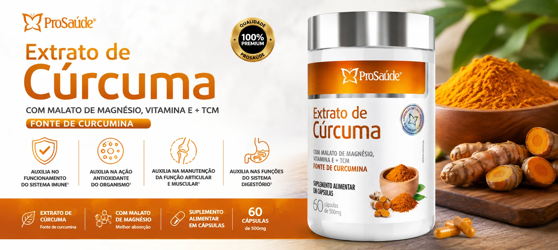 Extrato de Cúrcuma com Malato de Magnésio: Benefícios e Uso
