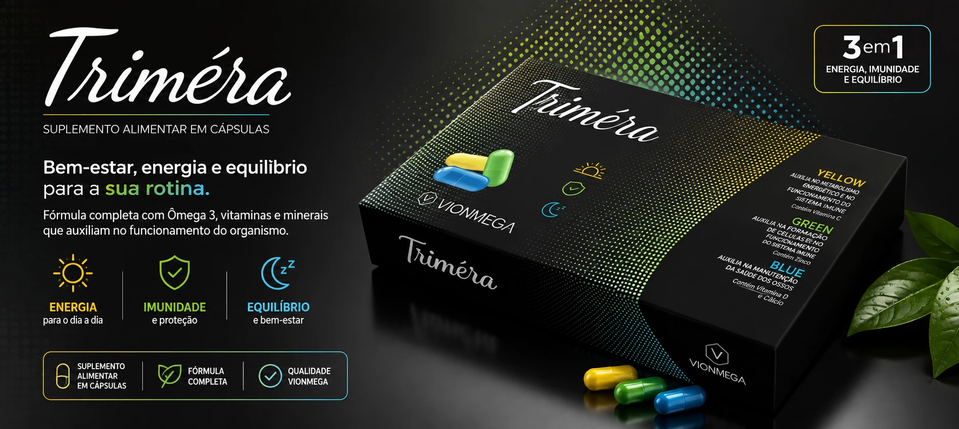Triméra: suplemento alimentar com manual e cardápio para complementar sua rotina saudável