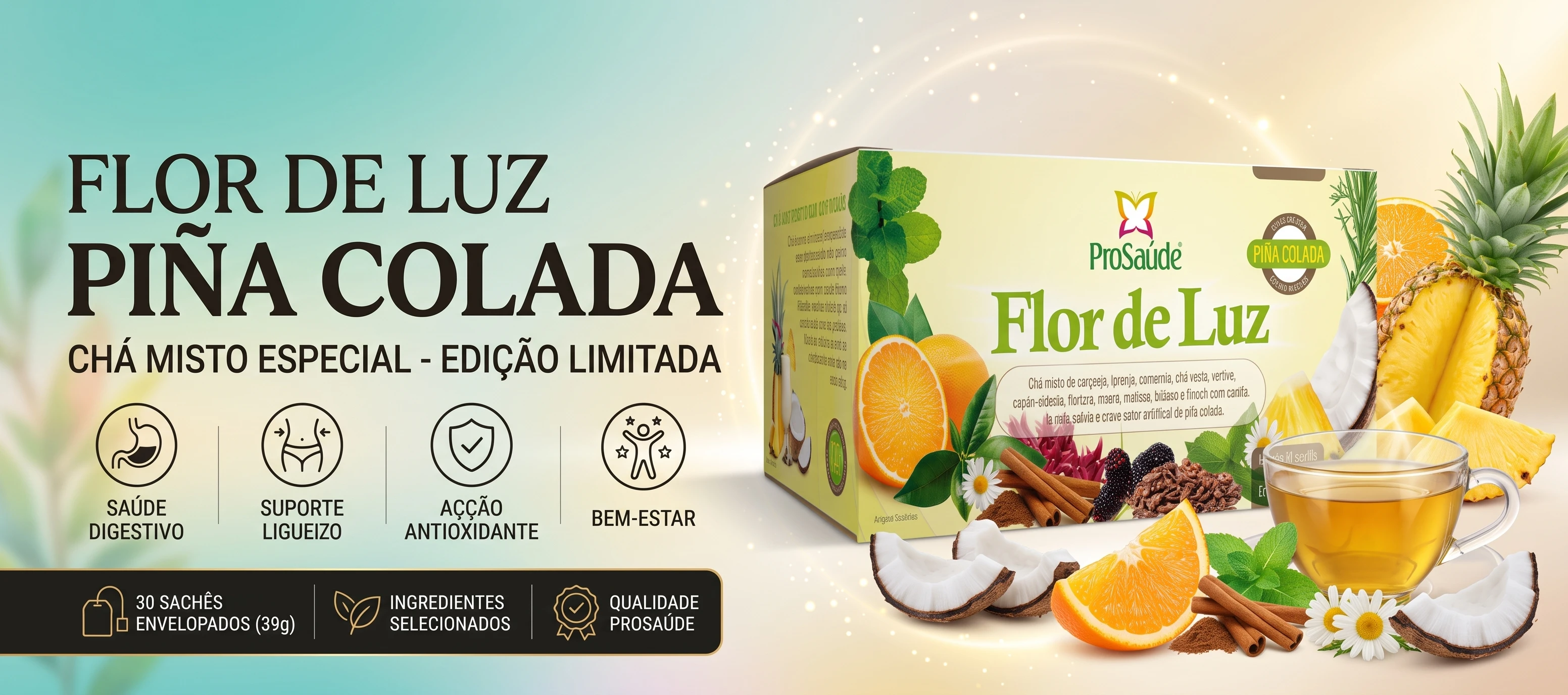 Chá Flor de Luz: detox, menos inchaço e metabolismo ativo