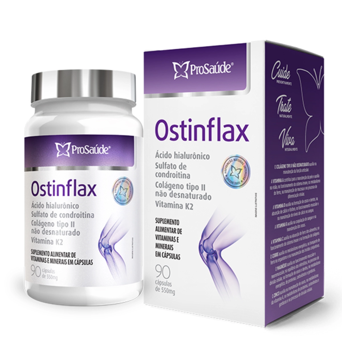 OstinFlax - Condroitina + Colageno tipo 2 + Acido Hialuronico + Magnesio + Vitamina K