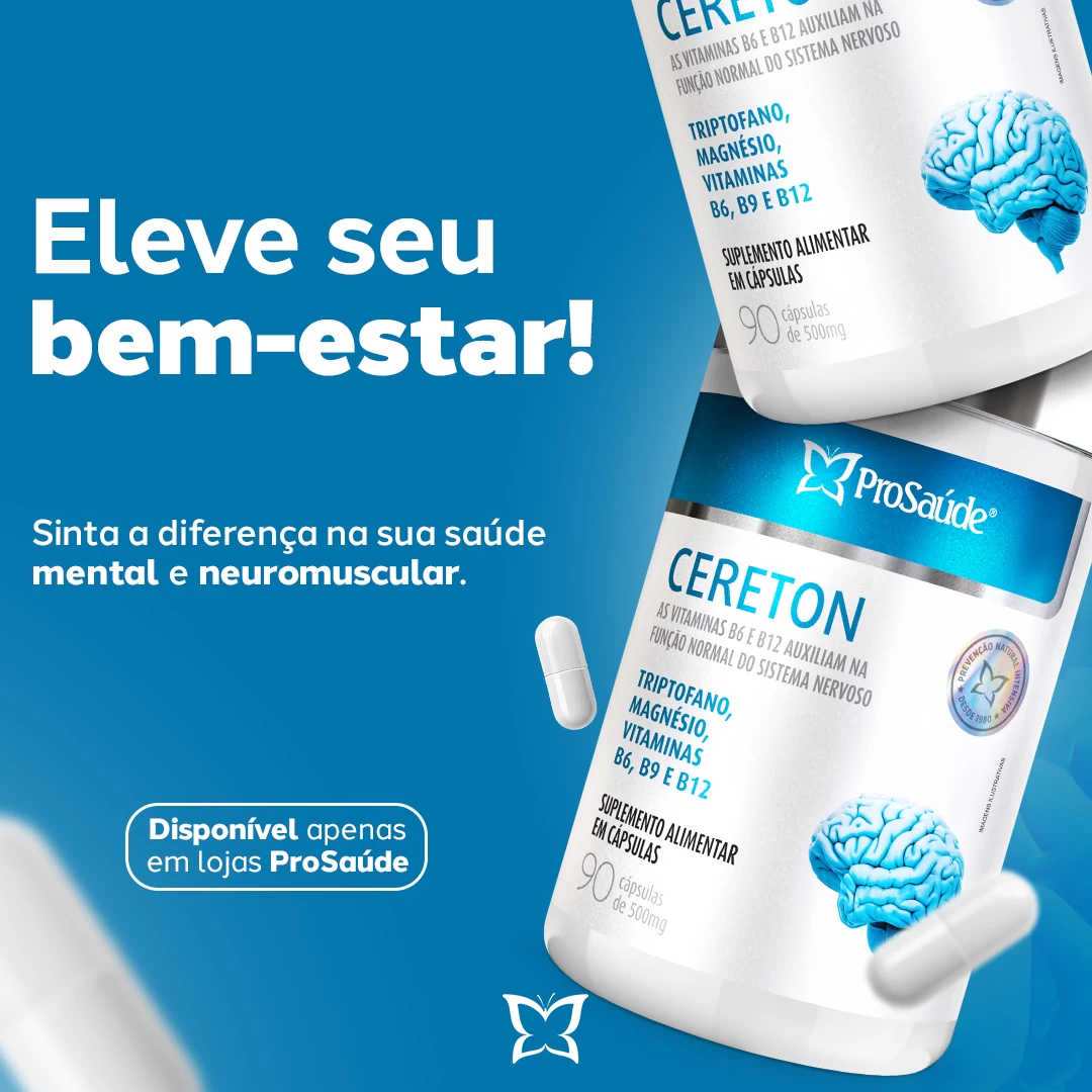 Cereton - Triptofano + Magnésio + vitaminas B6, B9 e B12