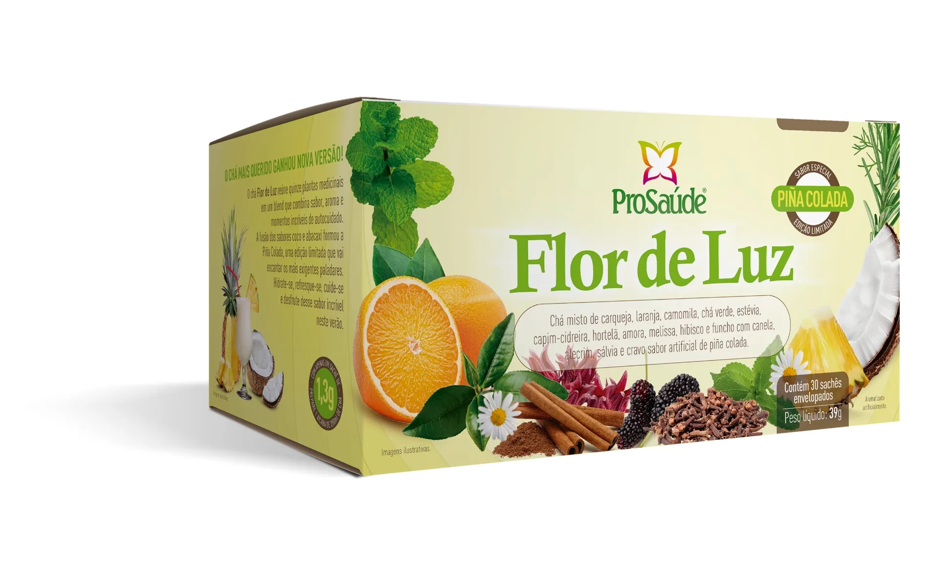 Chá Flor de Luz (Pina Colada) - 30 Sachês