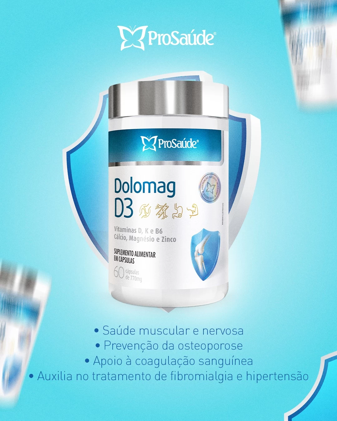Dolomag - Cálcio + Magnésio + Zinco + D3 + B6 + K2 image hover