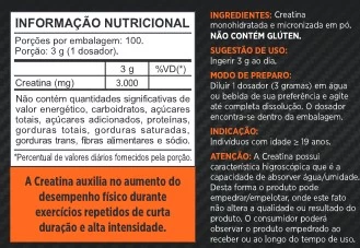 Creatina 3000 - 300 Gramas 100% pura 